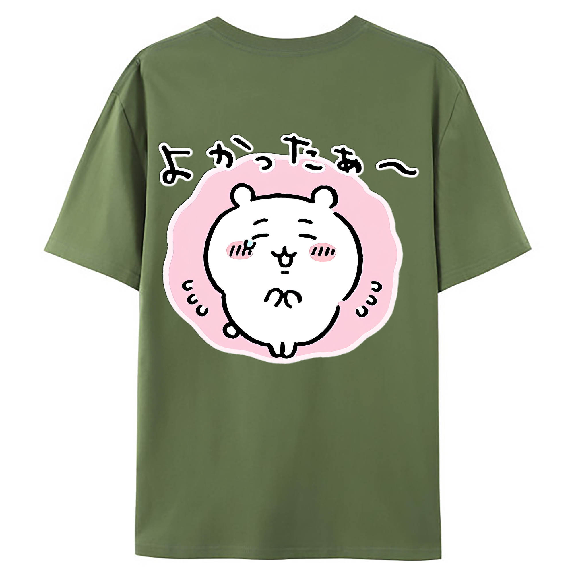 （画像用） ちいかわ ちいかわ Chii-kawa chiikawa 綿100％ メンズ半袖Tシャツ（バックプリント） 通気性